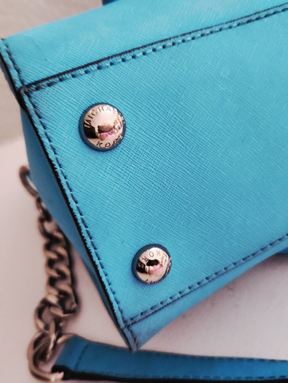 Michael Kors Hamilton Turquoise Shoulder Bag - Picture 8 of 10